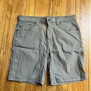 PrAna Brion Shorts Mens 36 X9 Tan Outdoor Hiking M3BRIO113 9" Inseam